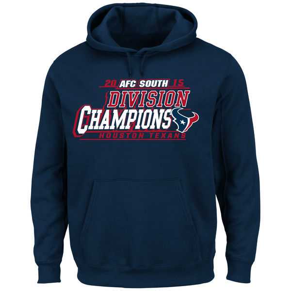 Men's Houston Texans Majestic 2015 AFC South Division Champions Pullover Hoodie - Navy Blue,We sell and wholesale Men's Houston Texans Majestic 2015 AFC South Division Champions Pullover Hoodie - Navy Blue on line form chian!
